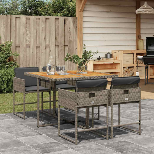 Garden Dining Set | Grey | PE Rattan | 4-seater | Removable Covers