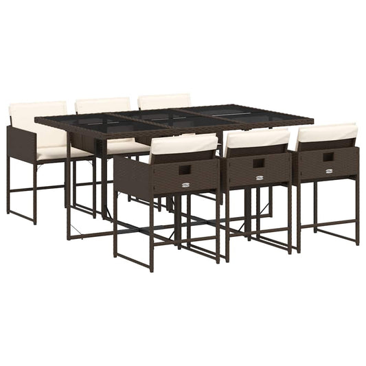Garden Dining Set | Brown, Cream White