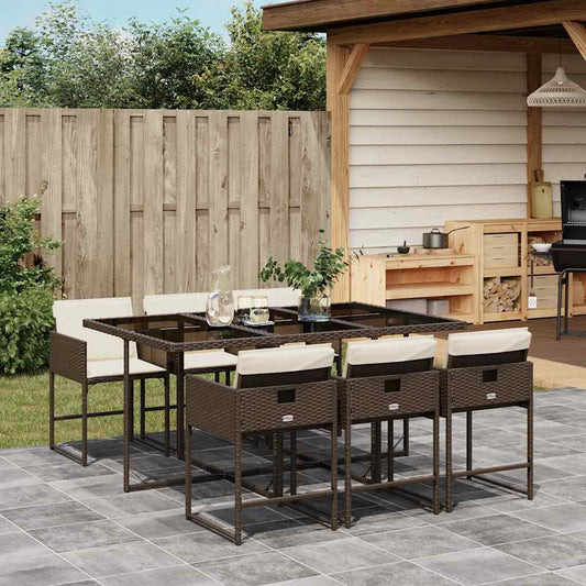 Garden Dining Set | Brown, Cream White