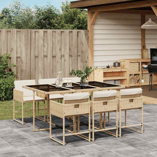 Garden Dining Set | Beige, Cream white, Black