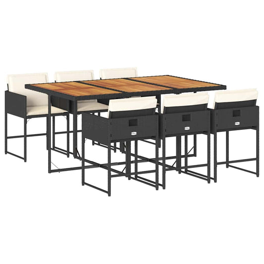 Garden Dining Set | Black, Brown, Cream White