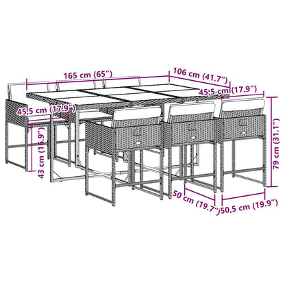 Garden Dining Set | Black, Brown, Cream White