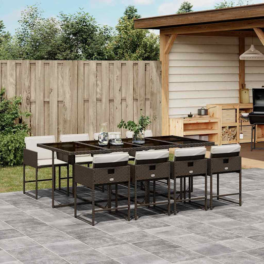 Garden Dining Set | Brown, Cream White