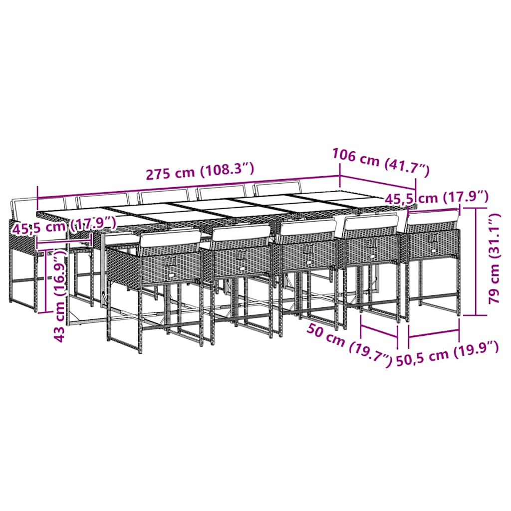 Garden Dining Set | Grey, Dark Grey, Black