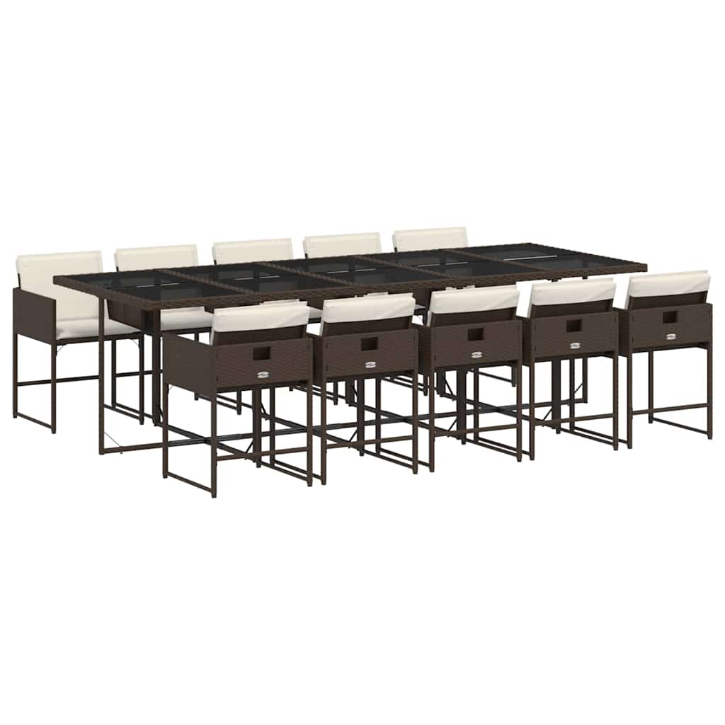Garden Dining Set | Brown, Cream white