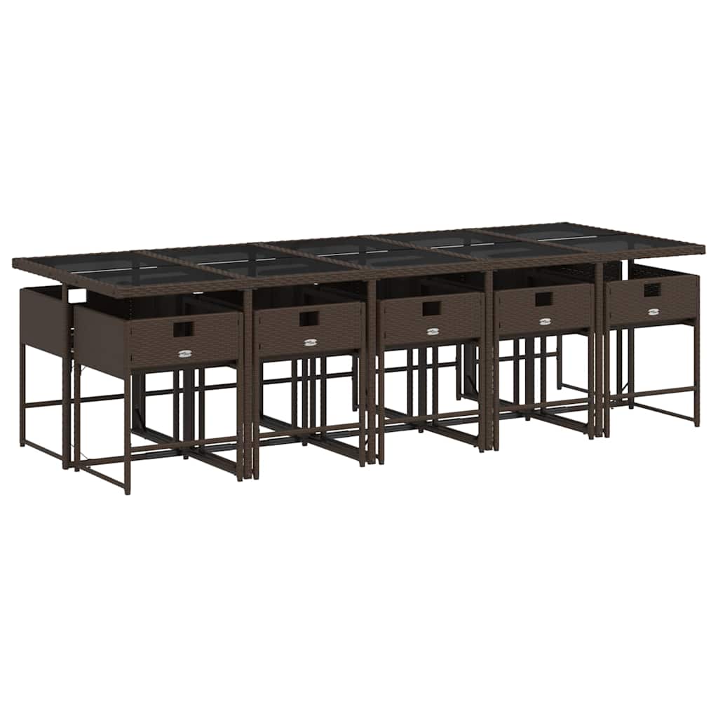 Garden Dining Set | Brown, Cream white