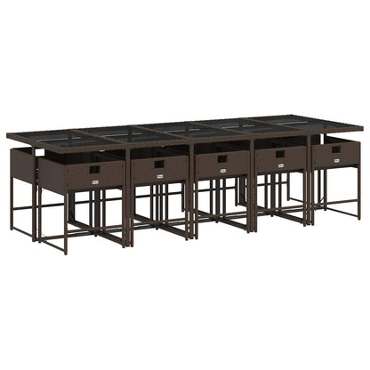 Garden Dining Set | Brown, Cream white