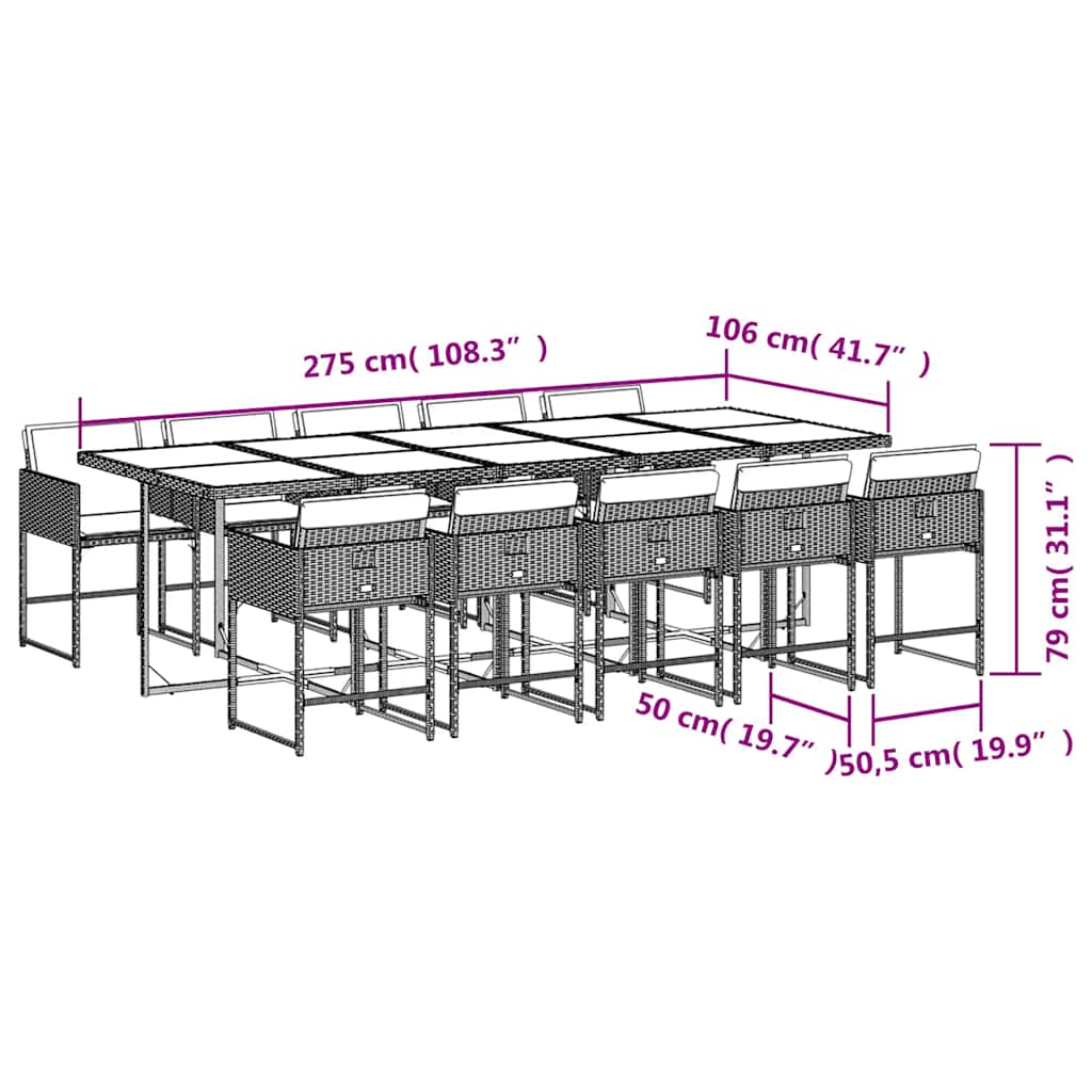 Garden Dining Set | Brown, Cream white