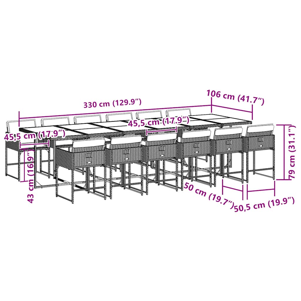 Garden Dining Set | Grey, Dark Grey