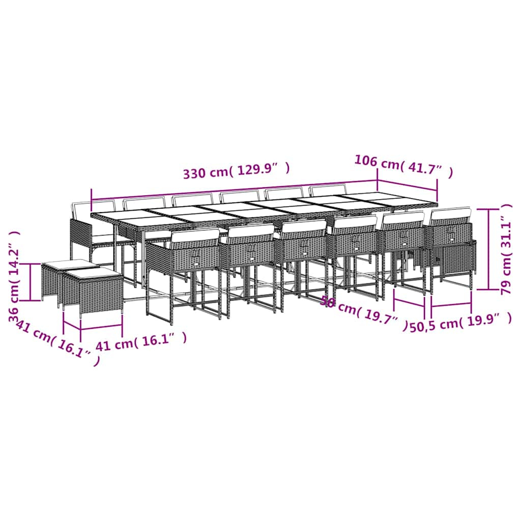 Garden Dining Set | Light Grey, Anthracite, Black