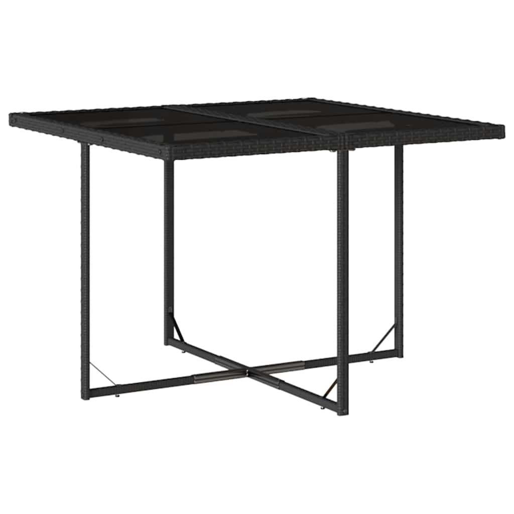 Garden Dining Set | Black | PE rattan | Four-seater | Foldable