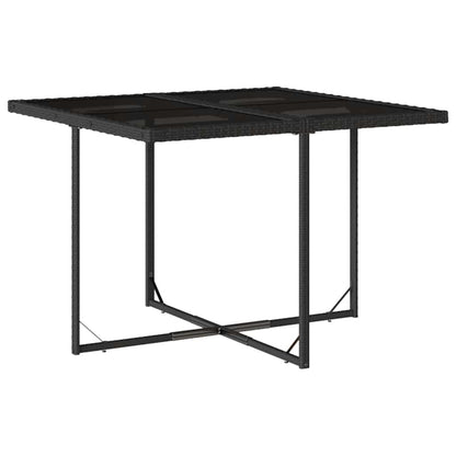Garden Dining Set | Black | PE rattan | Four-seater | Foldable