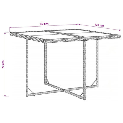 Garden Dining Set | Black | PE rattan | Four-seater | Foldable