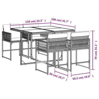 Garden Dining Set | Mix beige, black, light grey
