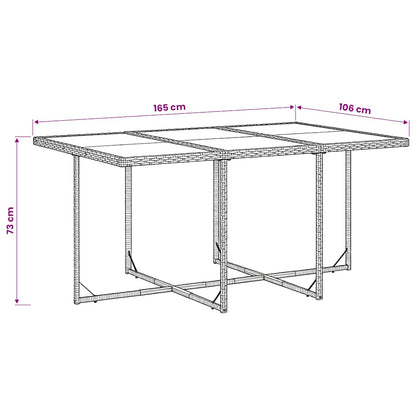 Garden Dining Set | Grey | PE Rattan | 6-Seater | Foldable
