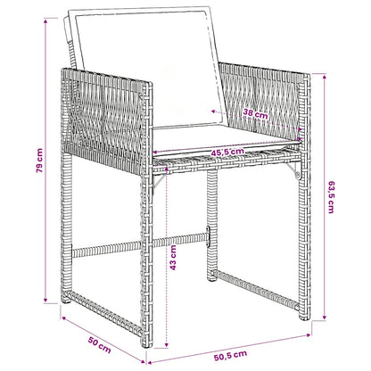 Garden Dining Set | Grey | PE Rattan | 6-Seater | Foldable