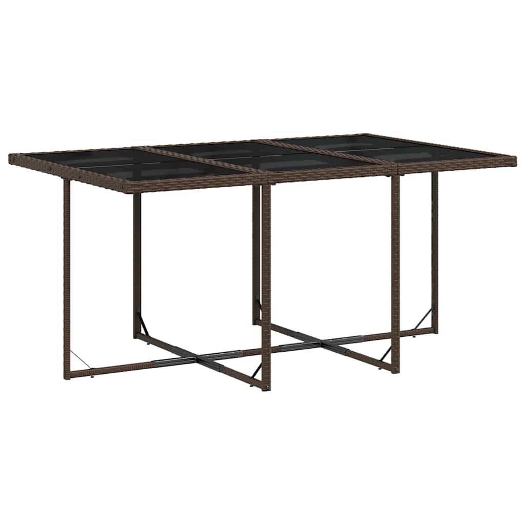 Garden Dining Set | Brown | Poly Rattan | 6-seater | Foldable