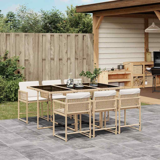 Garden Dining Set | Beige, Black, Cream White