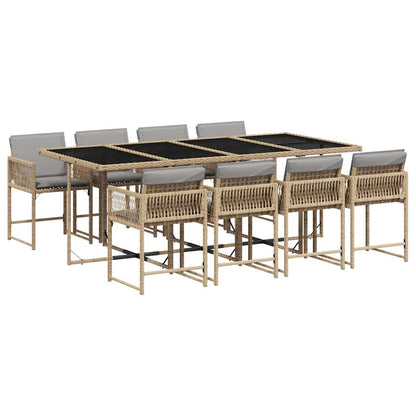 Garden Dining Set | Mix beige, Light grey, Black