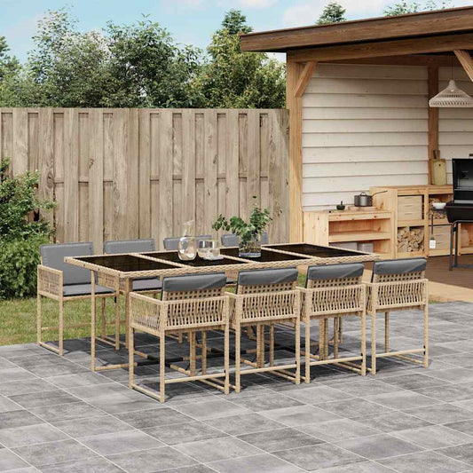 Garden Dining Set | Mix beige, Light grey, Black