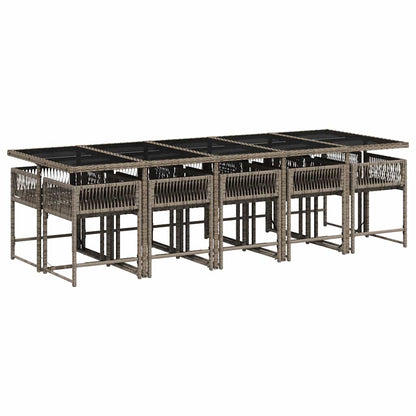 Garden Dining Set | Grey | PE Rattan | 11 Piece Set | Foldable