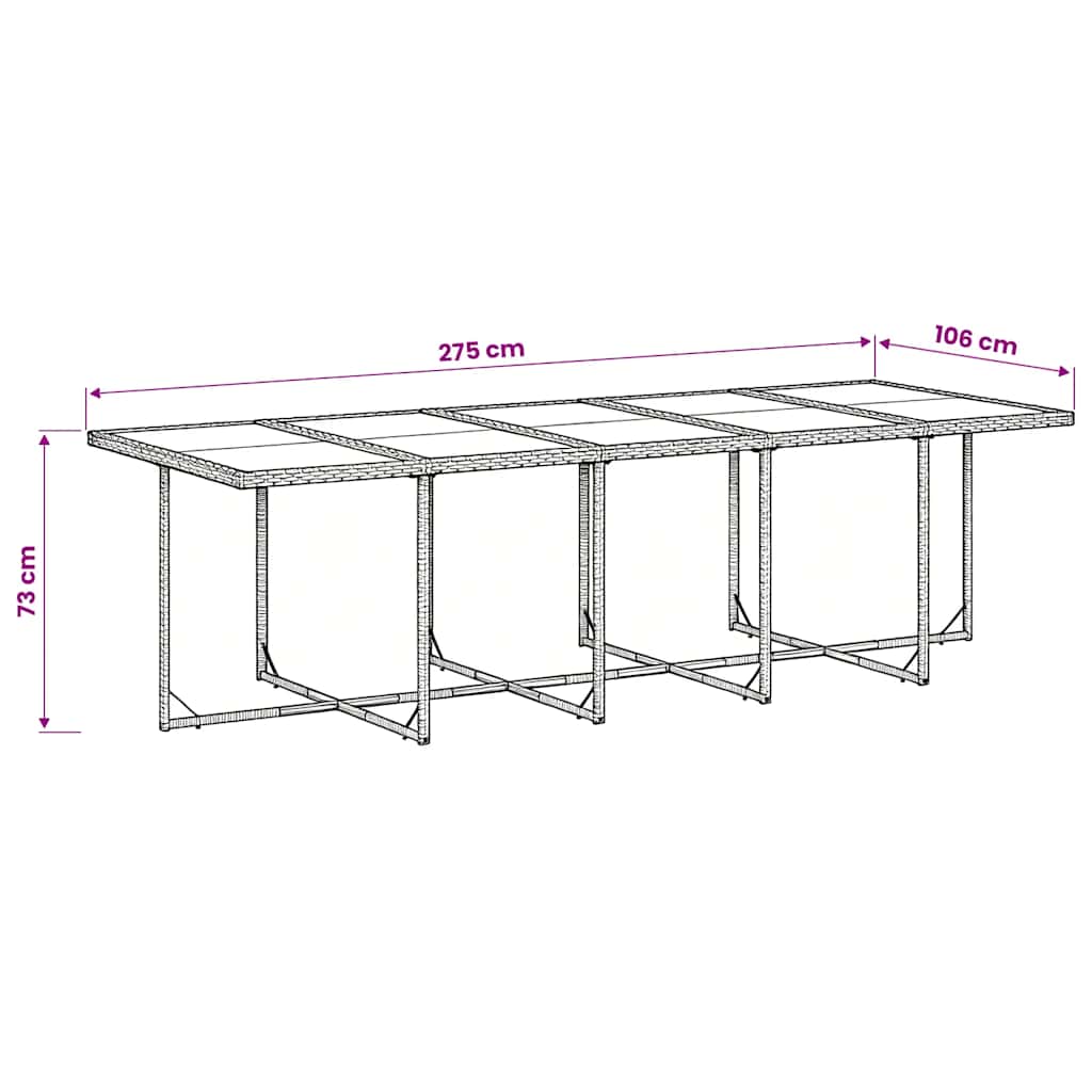 Garden Dining Set | Grey | PE Rattan | 11 Piece Set | Foldable
