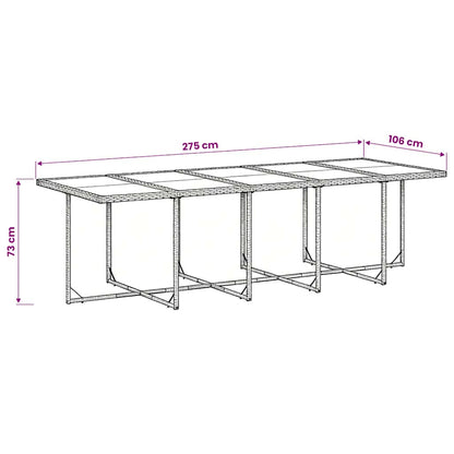 Garden Dining Set | Grey | PE Rattan | 11 Piece Set | Foldable