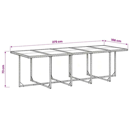 11 Piece Garden Dining Set with Cushions Grey Poly Rattan