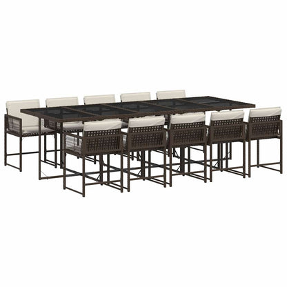 Garden Dining Set | Brown, Cream White, Black