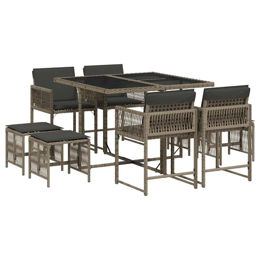 Garden Dining Set | Grey, Dark Grey, Black