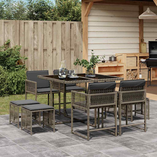 Garden Dining Set | Grey, Dark Grey, Black