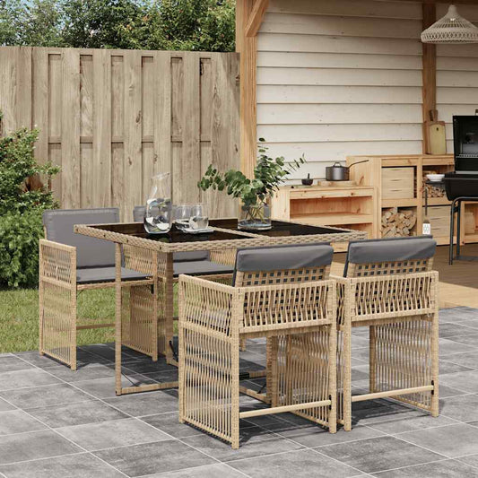 Garden Dining Set | Mix Beige with Light Grey Cushions