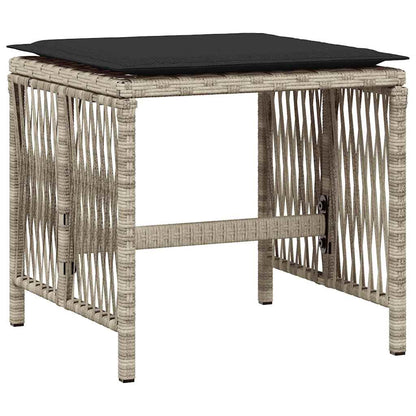 13 Piece Garden Dining Set with Cushions Light Grey Poly Rattan