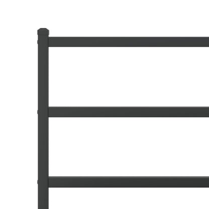 Metal Bed Frame without Mattress with Headboard Black 80x200cm