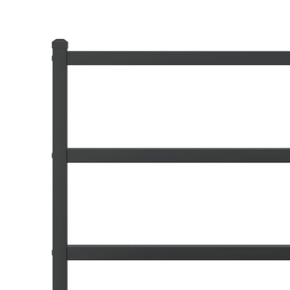 Metal Bed Frame without Mattress with Headboard Black 107x203cm