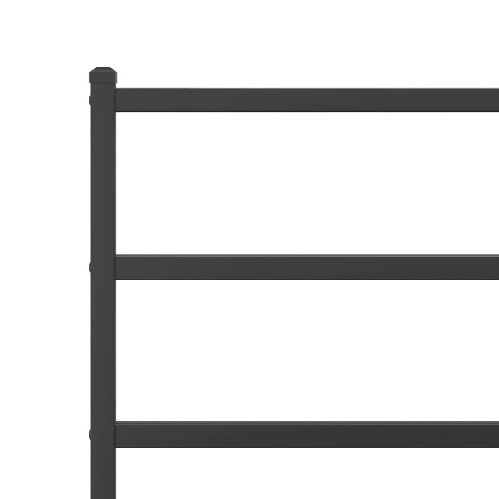 Metal Bed Frame without Mattress with Headboard Black 140x200cm
