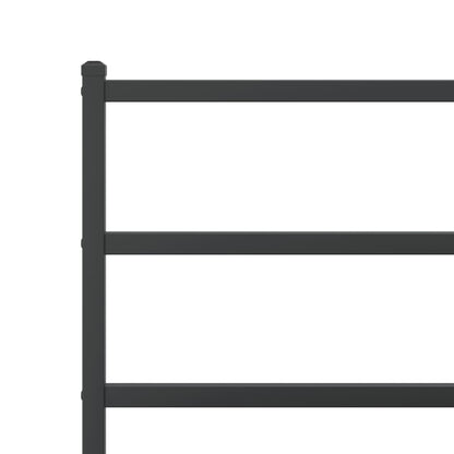 Metal Bed Frame without Mattress with Headboard Black 140x200cm