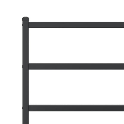 Metal Bed Frame without Mattress with Headboard Black 193x203cm