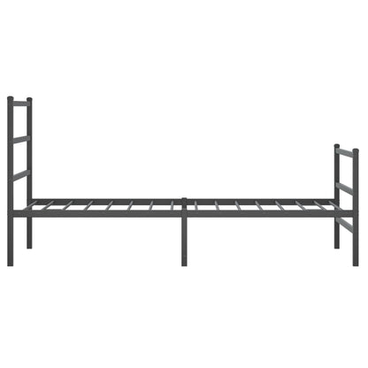 Metal Bed Frame without Mattress with Footboard Black 90x200cm