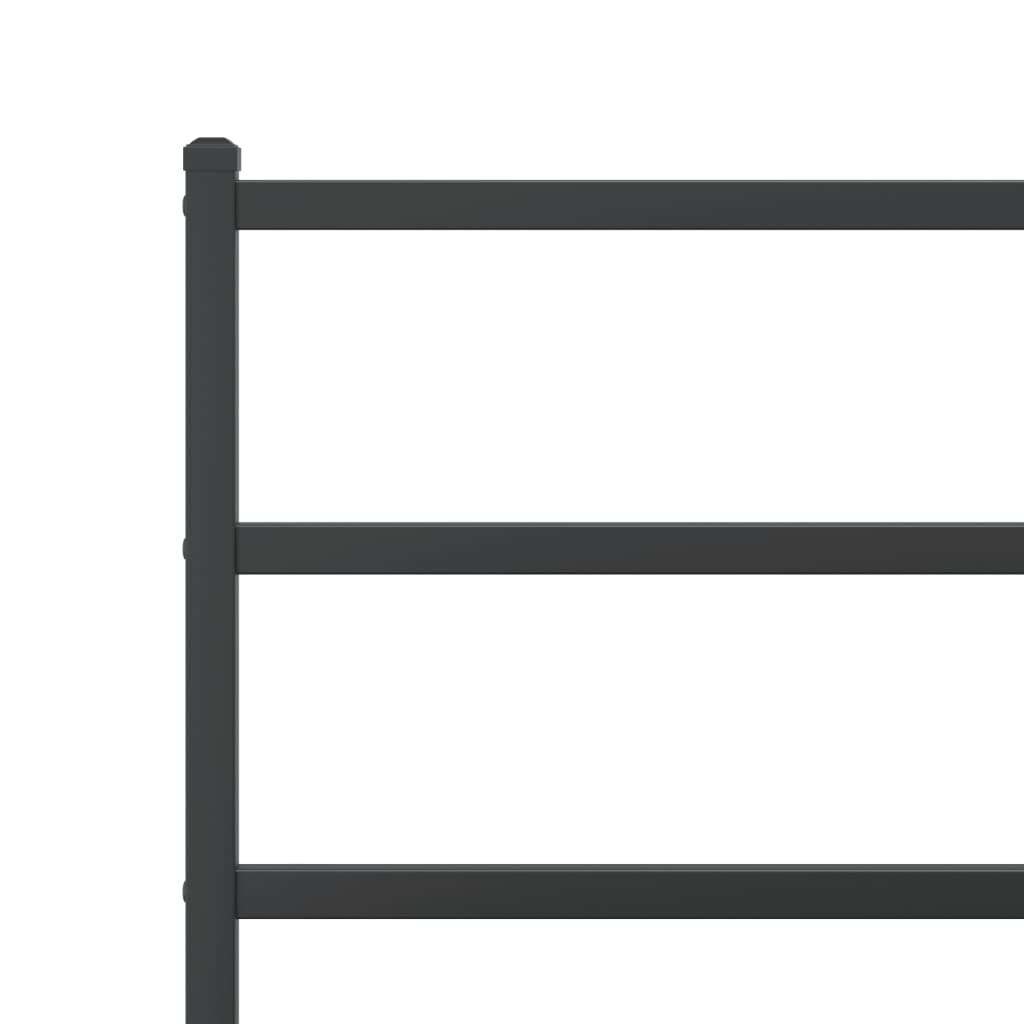 Metal Bed Frame without Mattress with Footboard Black 90x200cm