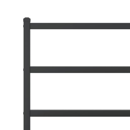 Metal Bed Frame without Mattress with Footboard Black 90x200cm