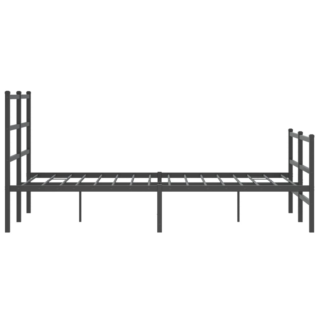 Metal Bed Frame without Mattress with Footboard Black 120x190cm