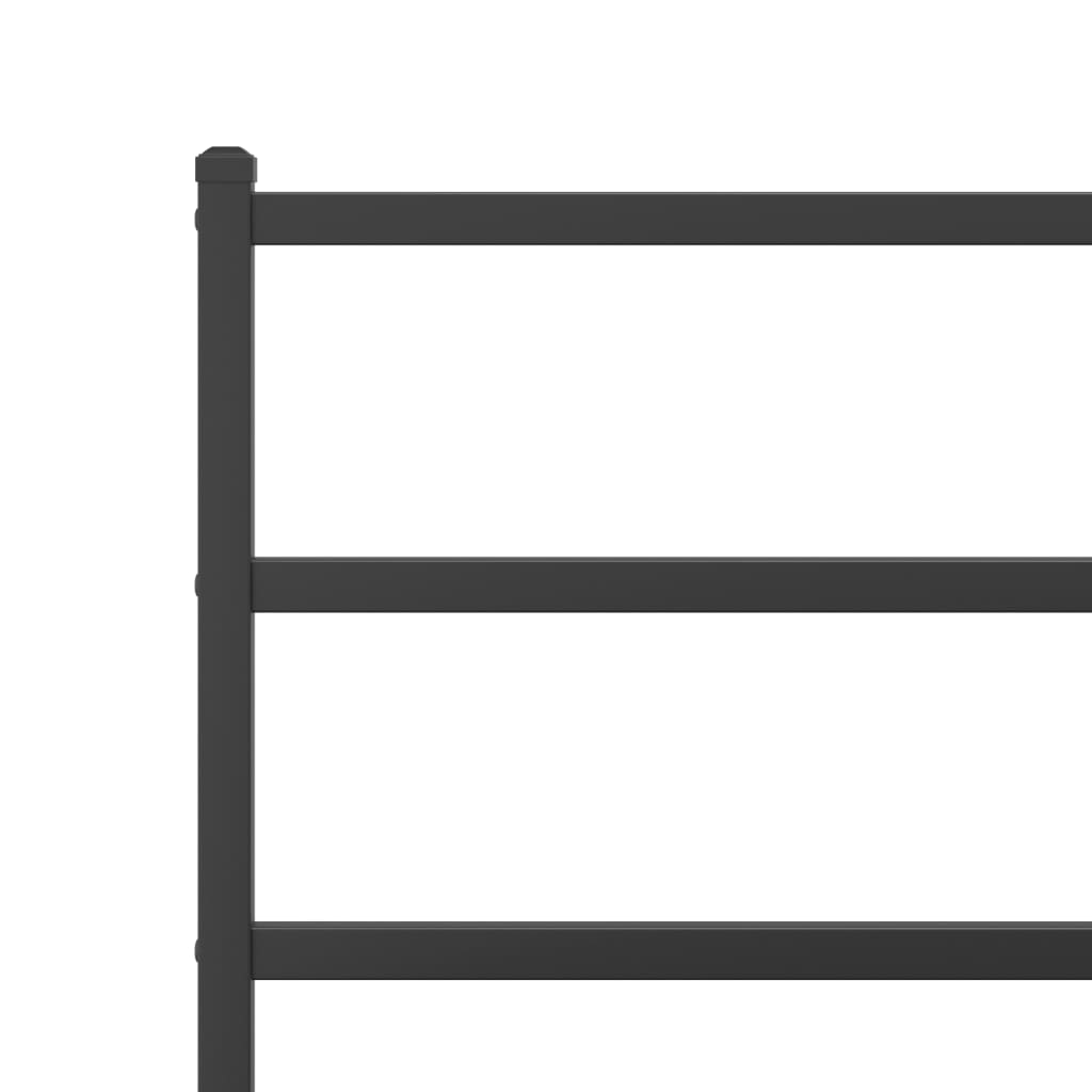 Metal Bed Frame without Mattress with Footboard Black 160x200cm
