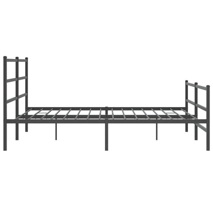Metal Bed Frame without Mattress with Footboard Black 180x200cm