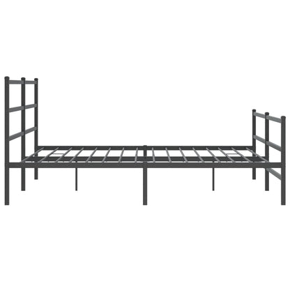 Metal Bed Frame without Mattress with Footboard Black 200x200cm