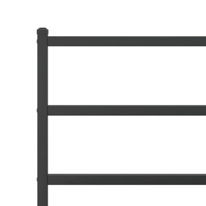 Metal Bed Frame without Mattress with Footboard Black 200x200cm