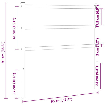 Metal Replace Headboard Black 90 cm