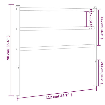 Metal Replace Headboard Black 107 cm