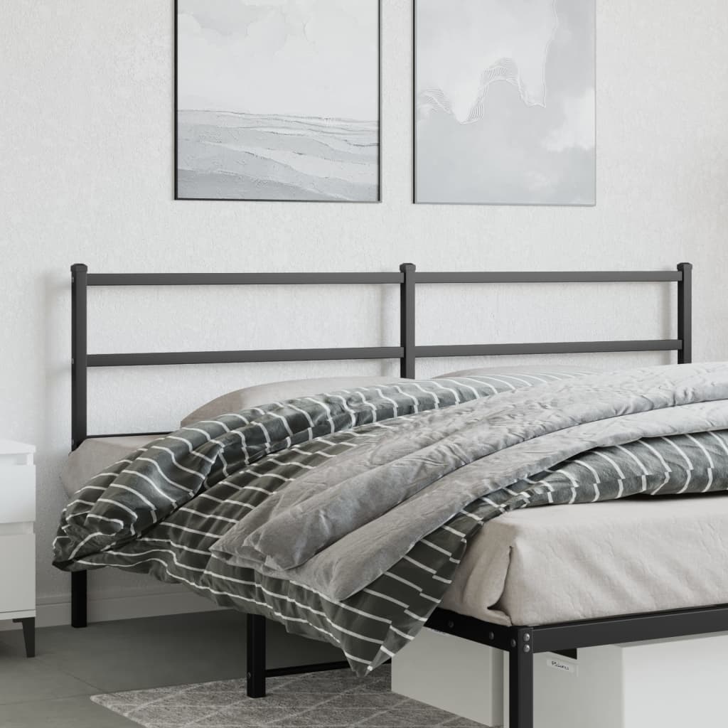 Metal Replace Headboard Black 200 cm