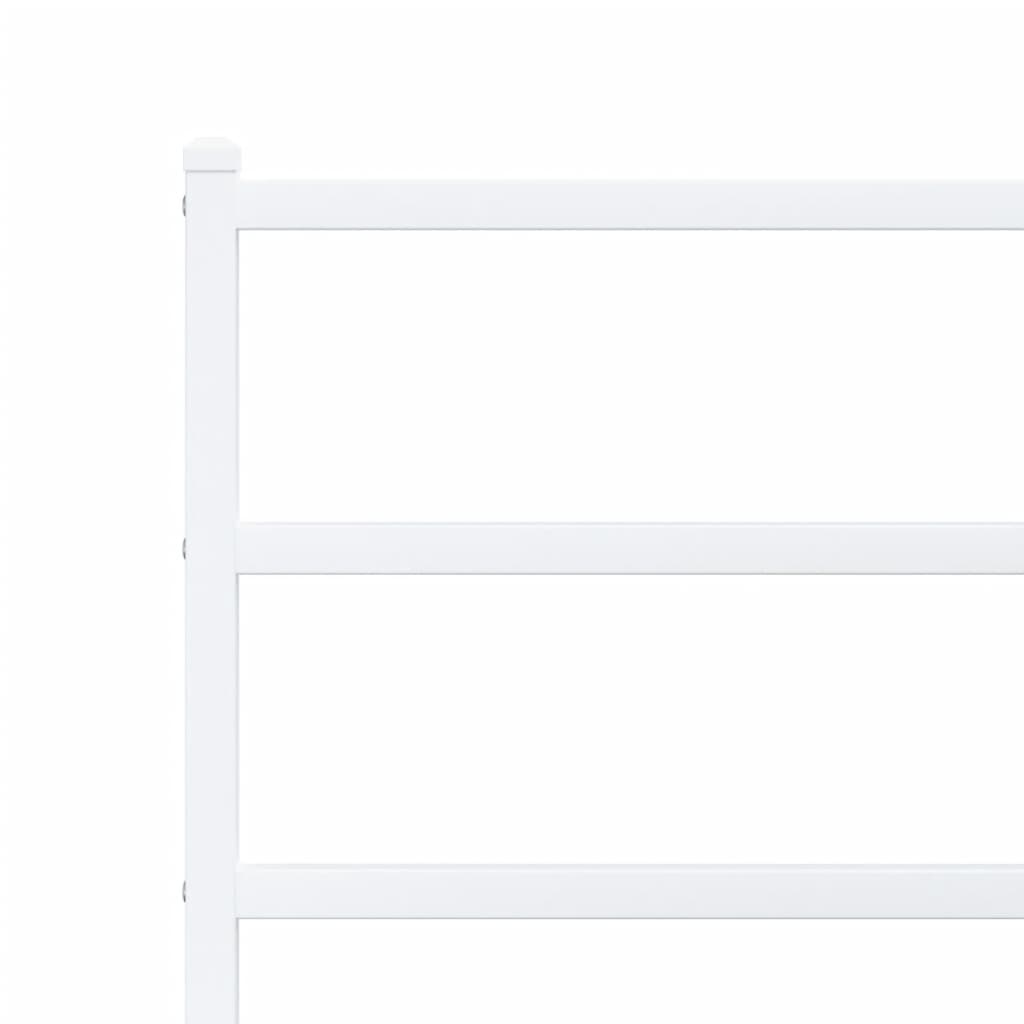 Metal Bed Frame without Mattress with Headboard White 90x190cm